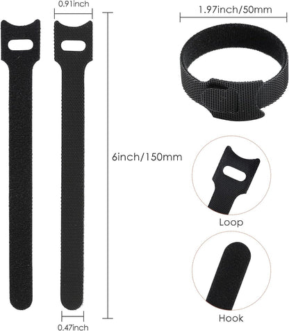 120PCS 6 Inch Cable Ties Reusable Multi-Purpose Wire Ties Cord Organizer Adjustable Cable Management 5 Colors