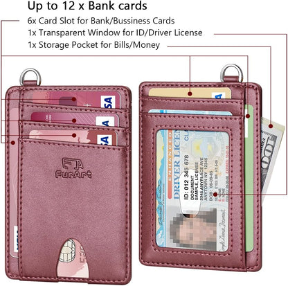 FurArt Slim Minimalist Wallet, Front Pocket Wallets, RFID Blocking, Credit Card Holder for Men & Women