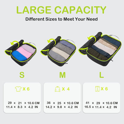 Cipway Compression Packing Cubes, Ultralight Luggage Organizer Bags, Travel Essentials for Carry on Suitcase (3 Piece,Black)