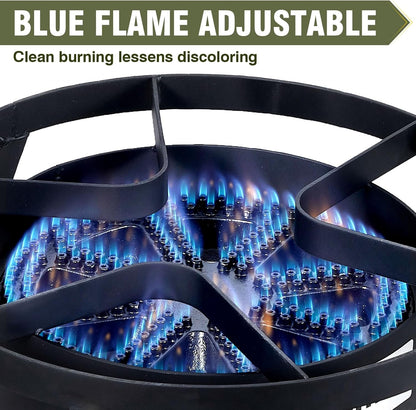 Bestfire 16" Single Propane Burner Camping Stove with Steel Braided Hose 200,000 BTU for Frying, Camping, Home Brewing and Turkey Frying