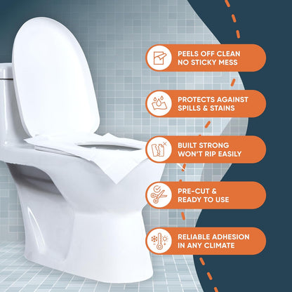 Disposable Toilet Seat Covers Pack of 50 XLarge Flushable Paper Travel Toilet Seat Covers for Adults and Potty Training, Premium Toilet Seat Liners for Public Restrooms