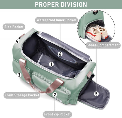NPBAG Women Travel Duffel, Multi Functional Large Expandable Weekender Carry-on Tote, Gym Workout Overnight Bag, Mommy Hospital Bag for Labor and Delivery