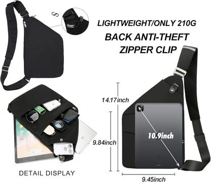 Anti Theft Crossbody Travel Bags for Women Men Cross Body Slim Sling Handbags with S Hook Antitheft
