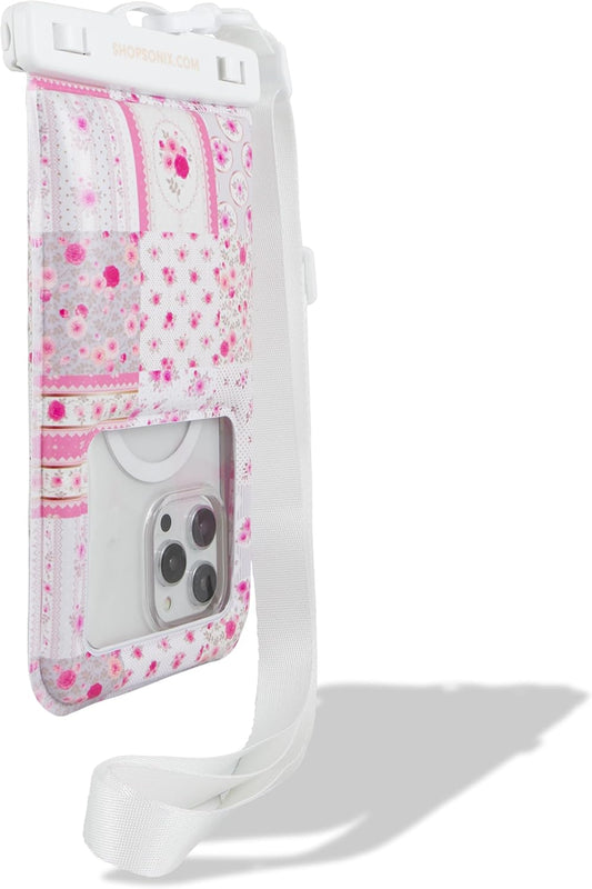Sonix Waterproof Phone Pouch - Floating Phone Case Dry Bag w/Crossbody Lanyard - Beach Cruise Travel Essentials - Compatible w/All Devices, Touchscreen Friendly | Patchwork Cottage