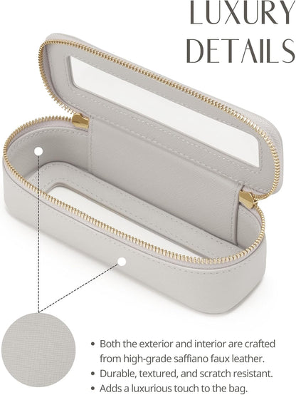 Popvibe Clear Makeup Bag Travel Cosmetic Case Transparent Toiletry Bag with Zipper, Portable Make Up Organizer Traveling Compact Car Bag for Essentials