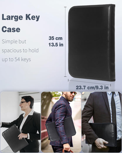 Uniclife Portable Zippered Key Case Waterproof and Fireproof Key Organizer with 54 Colorful Key Tags and Hooks Key Storage Book for Offices Real Estate Agencies Hotels and Rental Management