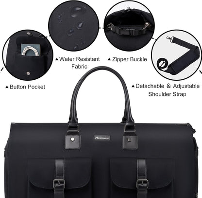 Modoker Garment Convertible Weekender Bag,Carry on Canvas Garment Duffle Bag Heavy Duty Overnight Bags for Men Women
