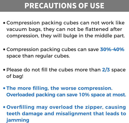 BAGAIL 4 Set/6 Set/8 Set Compression Packing Cubes Travel Accessories Expandable Packing Organizers (Cloth Pattern, 4-Black)