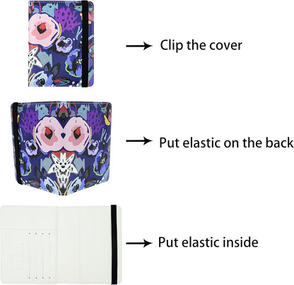 Passport Holder for Women and Men PU Leather Passport Cover for Travel (Floral)
