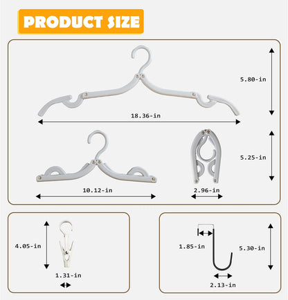Over The Door Hooks Hanger,Foldable Portable Folding Hangers,Hanging Rack,Clips,Essentials for Cruise,Vacation,Camping,RV,Road Trip,Hotel,Business Travel, Student Apartment(White Box)