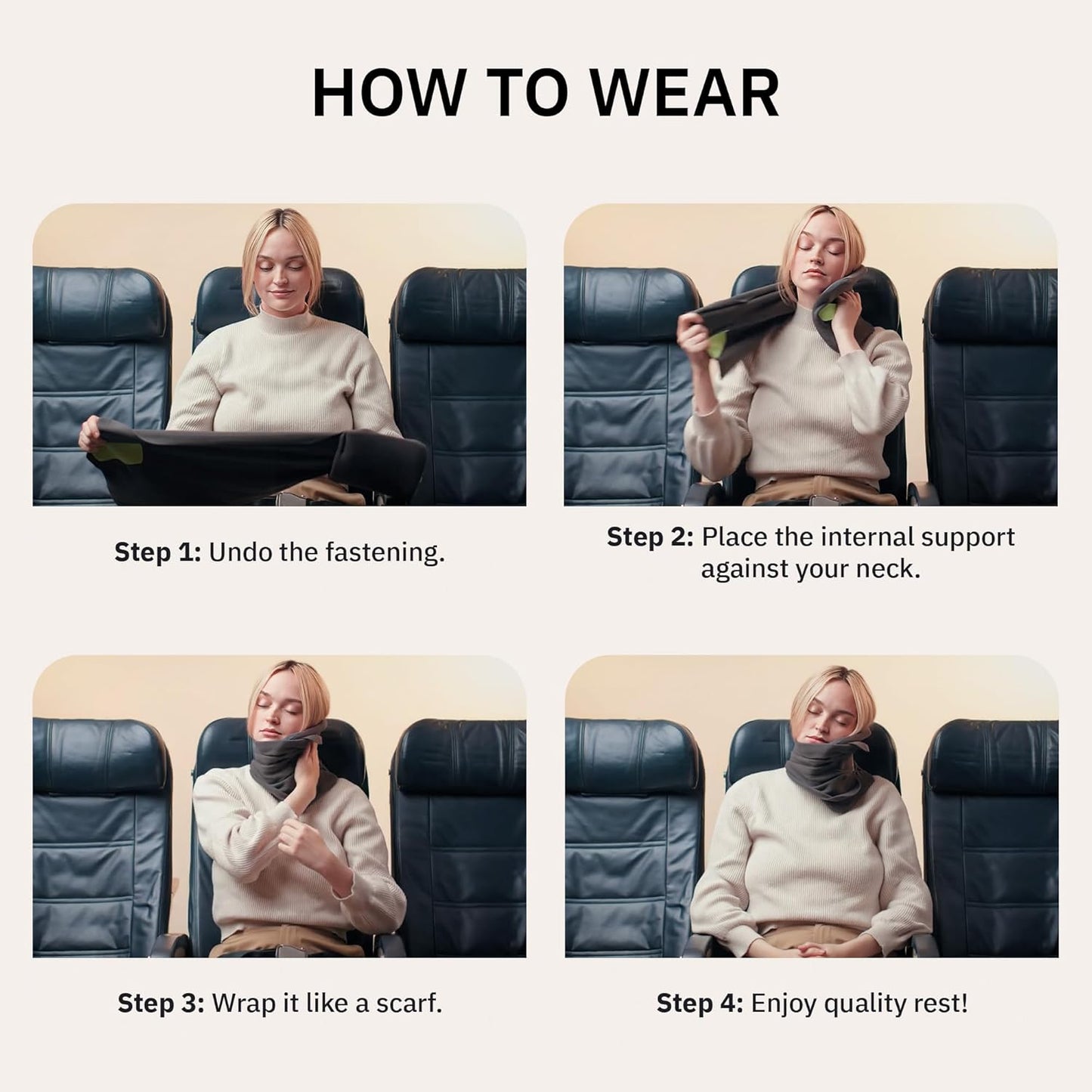 trtl Pillow - Scientifically Proven Super Soft Neck Support Travel Pillow - Machine Washable - Black