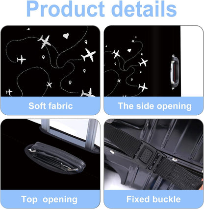 Luggage Cover Washable Suitcase Protector Anti-Scratch,Stretchable Fit for 20-34Inch Luggage Durable Travel Bag Cover with Zipper Closure (Airline, M(fits 24-26Inch suitcase))