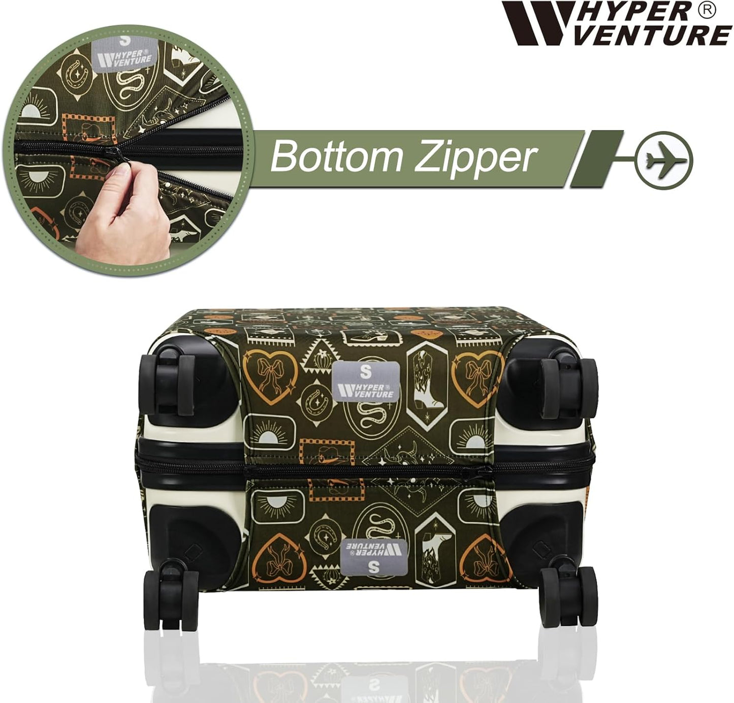 HYPER VENTURE Washable Luggage Cover - Fashion Suitcase Protector Fits 31-32 Inch Luggage (Wilderness Mark, XL)