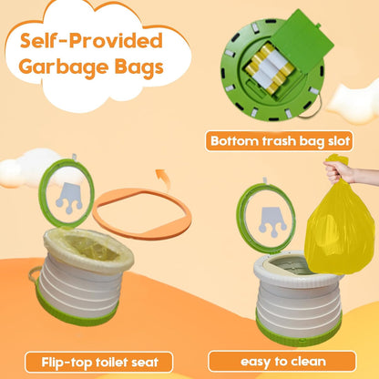 SunnySmile Portable Toilet for Kids,Portable Potty Seat for Toddler Travel,Travel Potty with Travel Bag, Applicable to Camping, Indoor/Outdoor Use, Includes 75 Replacement Bags