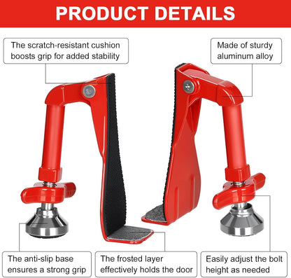 Portable Door Stopper Door Lock for Travel Anti Theft Door Blocker, Security Door Stoppers for Bottom of Door, No Drill Safety Doors Stopper Hotel Door Locks for Travelers Security (Red)