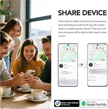 2025 Upgraded Dual-System Tracker for iOS or Android, Bluetooth Smart Tracking Tag/Luggage Tracker/Key Finder/Item Locator/Backpack/Bicycle,(Black)