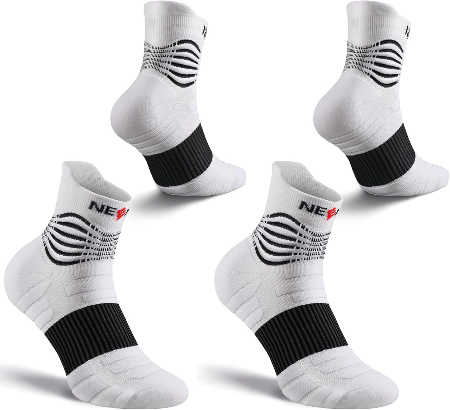 NEENCA Medical Compression Socks for Women & Men Circulation—2 Pairs, Ankle Compression Stockings for Pain Relief, Plantar Fasciitis, Swelling, Running, Nurses, Travel, Pregnancy, Flying. 20-30 mmHg