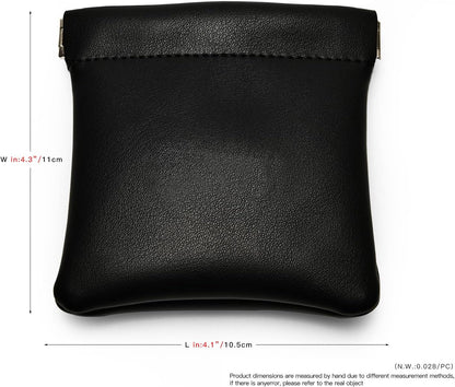 PU Leather Jewelry Travel Bag Leather Jewelry Pouch Christmas,Wedding Party Favor Gift Bag (L, Black)