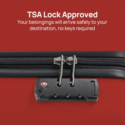 Carry on Luggage 22 X 14 X 9 Airline Approved, 20 Inch Luggage for 3-5 Days Travel, Double Spinner Wheels, 100% Hardshell PC, TSA Lock (06-Raspberry (Basic), Checked 24-Inch)