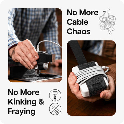 TAIM - Premium Charging Cable Organizer Case | Compact Travel Cord Management Accessories for Apple MacBook Pro, MacBook Air, & Vision Pro | Works with Apple USB-C & MagSafe Chargers | Size: Small