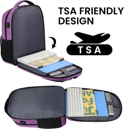 Backpack for Girls Women, School Backpack for Teen Boys, Lightweight Casual High School Bookbag, Daily-use Travel Laptop Backpack with USB Charging Port Fits 15.6 Inch Notebook