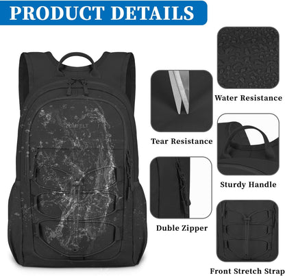 ZOMFELT Hiking Backpack for Women Men, 20L Lightweight Packable Backpack for Trip, Water Resistant Small Travel Backpacks, Foldable daypack for Hiking, Walking, Cycling, Camping, Black