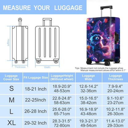 Raccoon Luggage Cover Washable Suitcase Protector Anti-Scratch,Stretchable Fit for 20-34Inch Luggage Durable Travel Bag Cover with Zipper ClosureL(28-30inch suitcase)