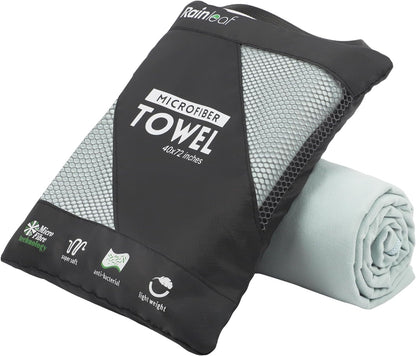 Rainleaf Microfiber Towel Perfect Travel & Gym & Camping Towel. Quick Dry - Super Absorbent - Ultra Compact - Lightweight. Suitable for Trip, Beach, Shower, Backpacking, Pool