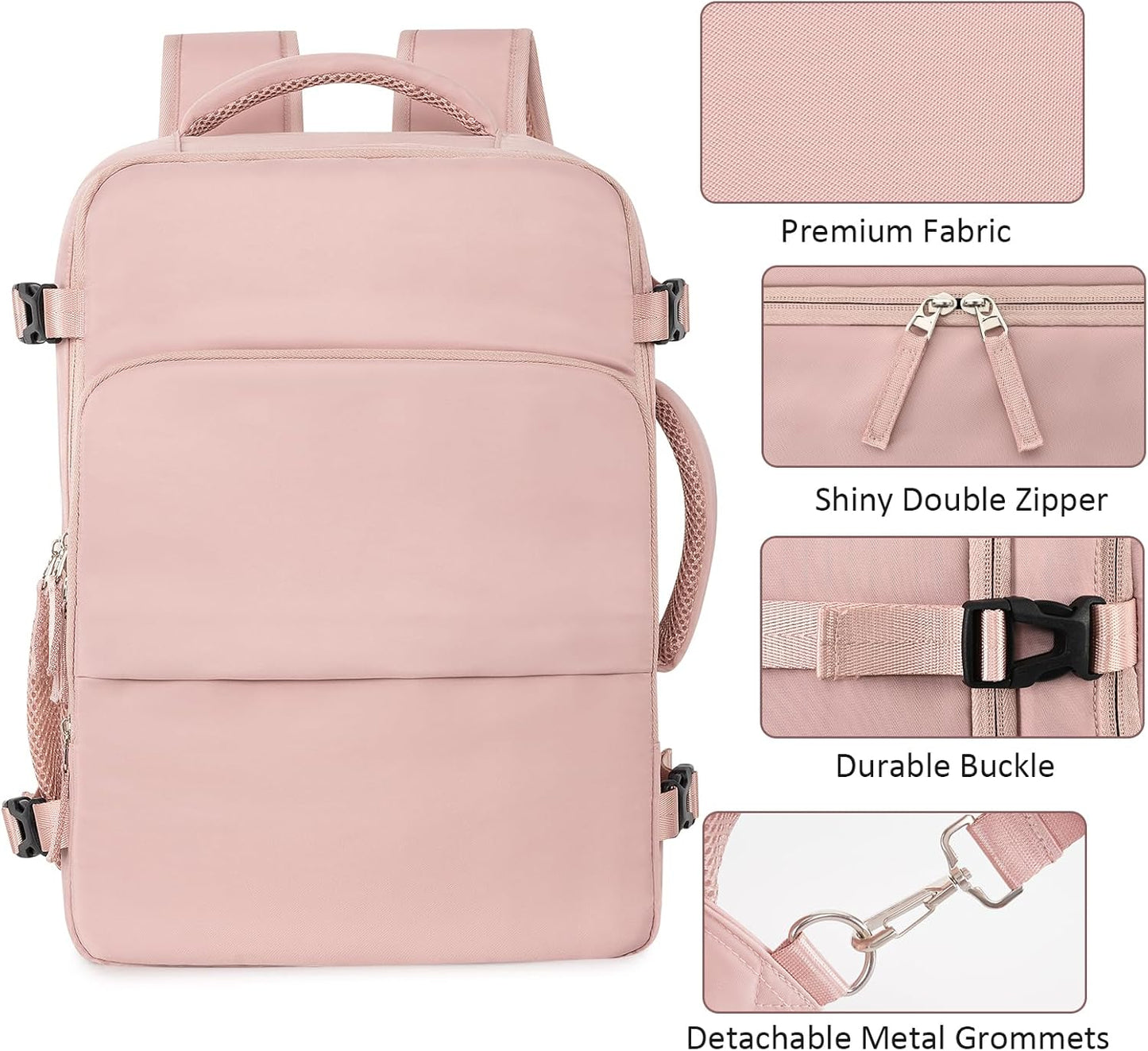 Travel Backpack for Women Men,Travel Laptop Backpack w/USB Charging Port, Waterproof Travel Backpack Carry On Flight Approved,Weekender Business Hiking Bag,Laptop Backpack 17 inch