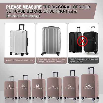 Travel Luggage Cover Suitcase Protector Scratch-Resistant Fit 19-31 Inch, Not Included Suitcase (Khaki, S(19-21 inch))