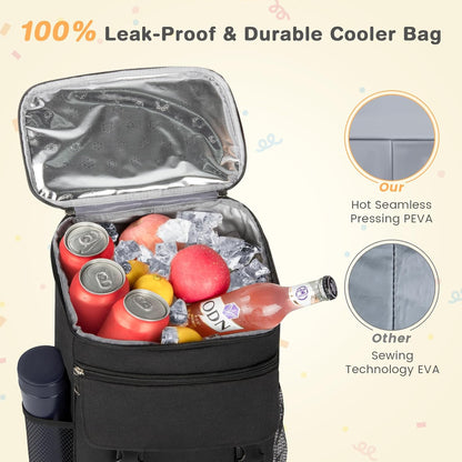 Backpack Cooler, 30 Cans Insulated Lunch Backpack for Men & Women, Portable Leak Proof Cooler Bag for Work Office Picnic Beach Hiking Camping Travel