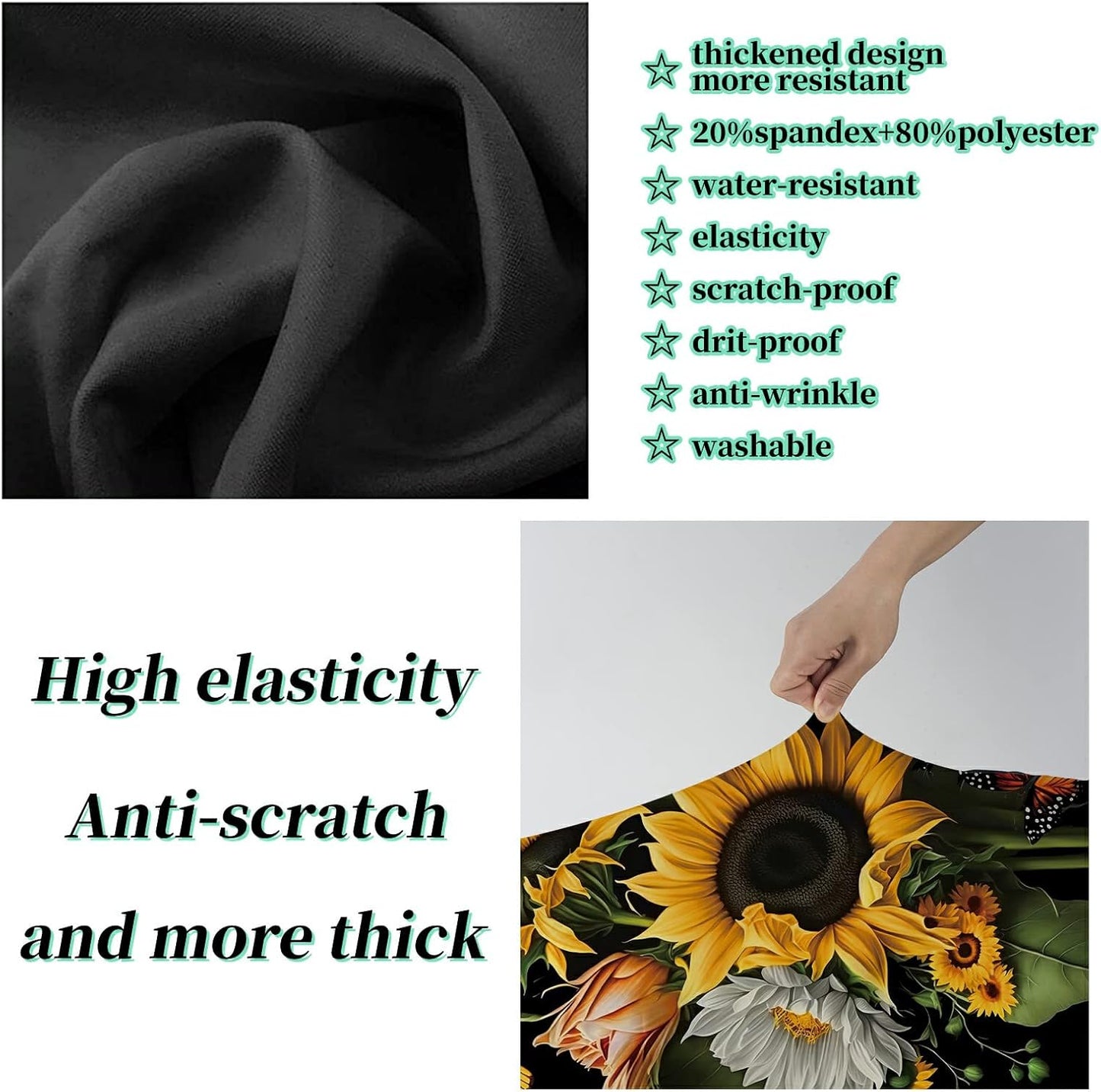 Suitcase Protector Plus 1 Luggage Tag, Sunflower Orchids Travel Suitcase Cover for 22-24 inch Luggage (M) with Concealed Zipper, Washable Elastic Cloth, Dustproof, Anti-Scratch