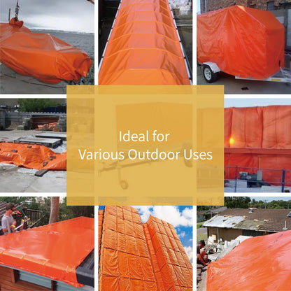 GUARD SHIELD Orange Tarp 6x8 Feet Tarps High Visibility Outdoor Poly Cover Lightweight 6mil