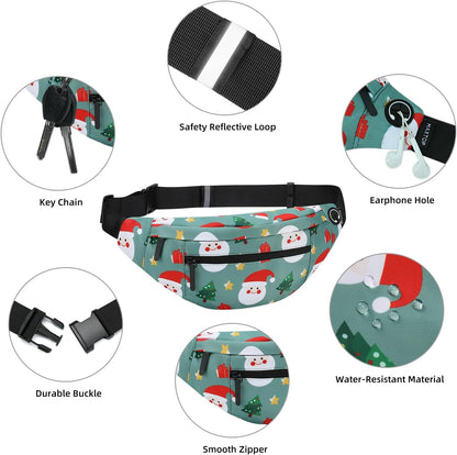 MAXTOP Large Crossbody Fanny Pack with 4-Zipper Pockets,Gifts for Enjoy Sports Festival Workout Traveling Running Casual Hands-Free Wallets Waist Pack Phone Bag Carrying All Phones