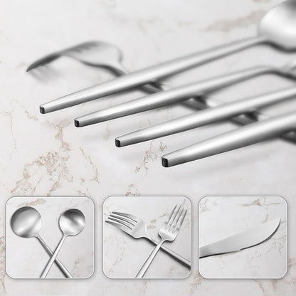 40-Piece Stainless Steel Flatware Set - 8-Piece Service, Satin Finished & Dishwasher Safe