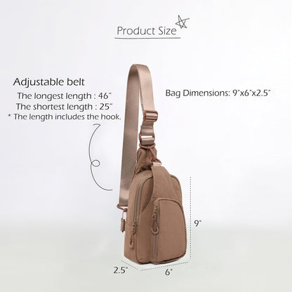 ODODOS Daily Sling Bag with Adjustable Straps Crossbody Chest Bag Lightweight Small Backpack for Casual Traveling Hiking