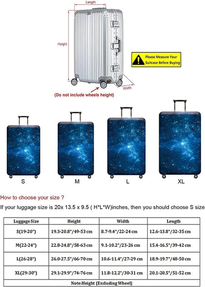 Luggage Cover, Protective Washable Suitcase Cover - Travel Elastic Spandex Suitcase Protector with Luggage Tag Fits 26 to 28 Inch Galaxy