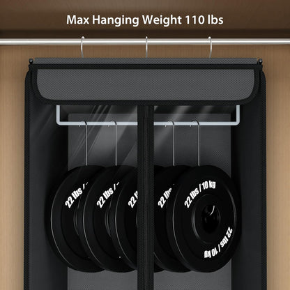 Univivi Garment Bags for Hanging Clothes, Large Clothes Storage Bags Closet Organizer with Clear Window, Premium Hanging Garment Storage Bag for Suits, Coats, Dresses, 54", 2 Pack (Dark Grey)