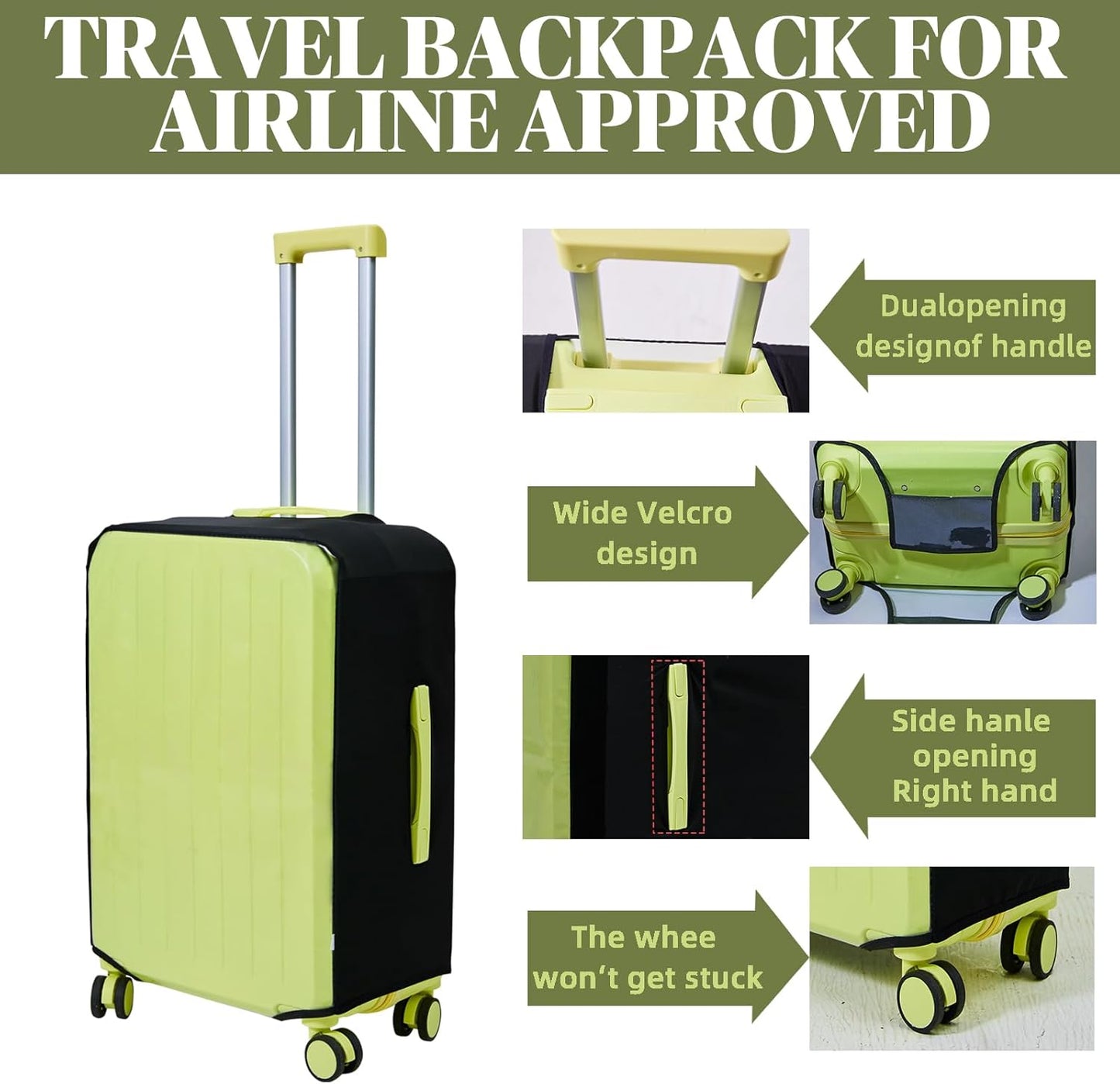 Clear Luggage Cover Protectors For Suitcases,Elastic Transparent waterproof PVC Suitcase Covers Protector Fit 20-30 Inch wheeled Luggage (26")