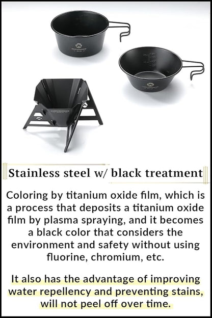 CAMPINGMOON Collapsible Coffee Dripper Pour Over Camping Outdoor 304 Stainless Steel Black BKCOF-01