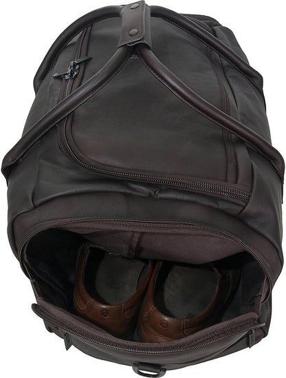 Kenneth Cole REACTION Duff Guy Colombian Leather 20" Single Compartment Top Load Travel Duffel Bag, Cognac