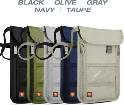 Lewis N. Clark RFID Blocking Stash Neck Wallet, Travel Pouch + Passport Holder for Women & Men, Black, One Size