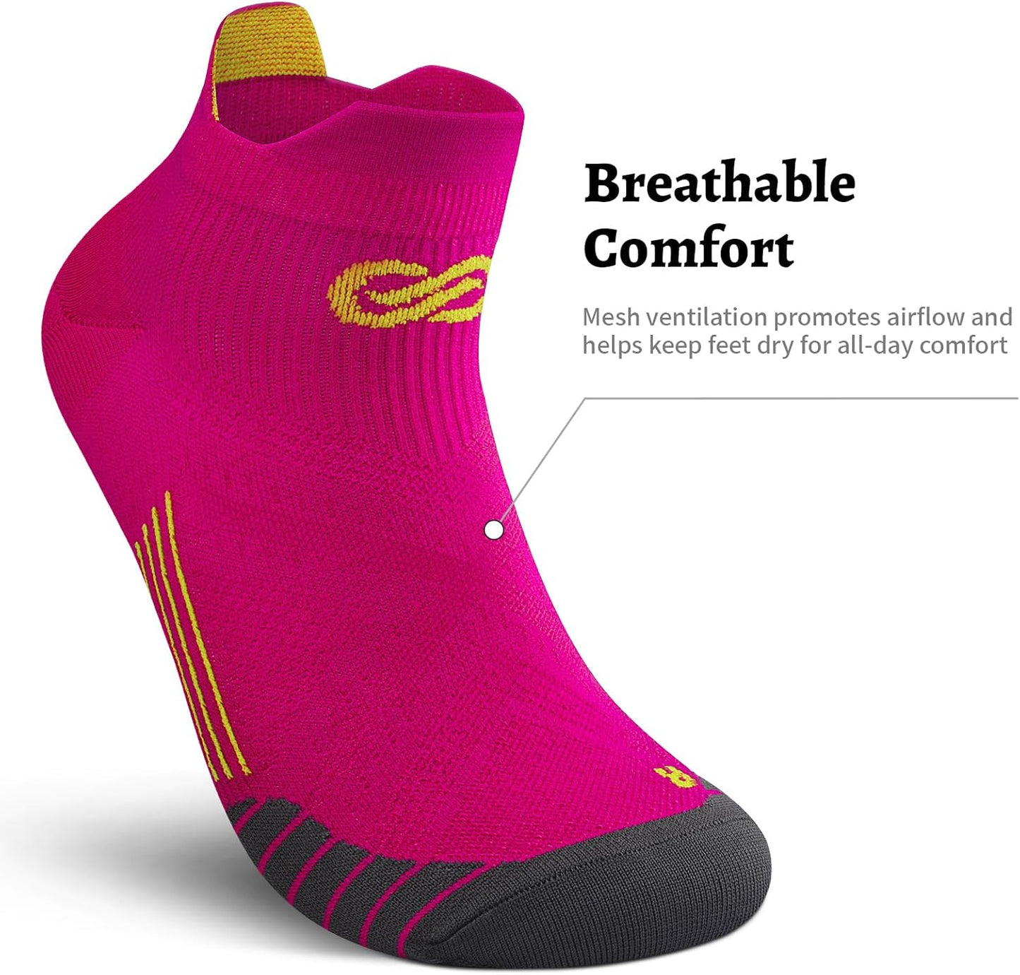 PAPLUS Ankle Compression Sock for Men and Women 2/4/6 Pairs, Low Cut Compression Running Sock with Ankle Support