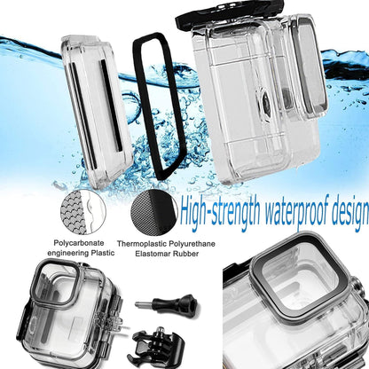 PCTC Waterproof Case for Go Pro Hero 13 Black, Accessories for Hero13/12/11/10/9 Black Waterproof Case, Supports 60M/196FT Underwater Dive, Professional Action Camera Dive Accessory