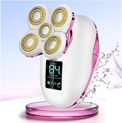 Electric Razors for Women Legs：5D Magnetic Detachable Head Flawless Razor-IPX7 Waterproof Wet Dry Cordless Trimmer-USB Rechargeable Travel Kit