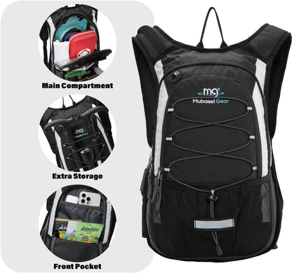 15L Insulated Hydration Backpack Pack with 2L Water Bladder Lightweight Hiking Backpack Bag for Women Men Daypack for Hiking Running Festival Camping Biking
