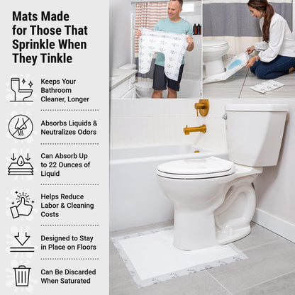 Tinkle Mat Disposable Toilet Commode Mat – Super Absorbent, Deodorizing Toilet Mats for Bathroom U Shaped – Great for Kid Potty Training, Incontinence & More – 24 x 24 Inches, 20 Pack, Lavender