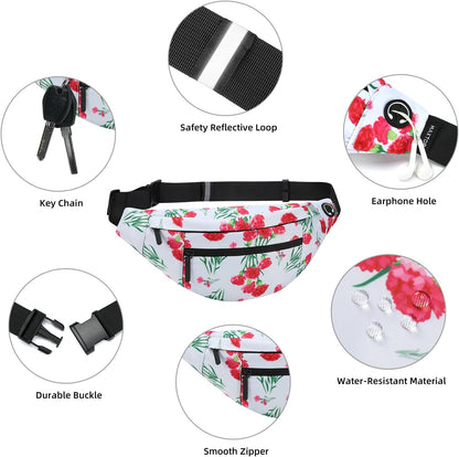 MAXTOP Large Crossbody Fanny Pack with 4-Zipper Pockets,Gifts for Enjoy Sports Festival Workout Traveling Running Casual Hands-Free Wallets Waist Pack Phone Bag Carrying All Phones