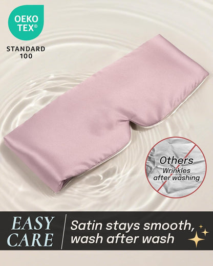 Zenssia Satin Sleep Mask for Women and Men, Lightweight Padded Eye Mask with Adjustable Strap, Comfort Blackout for Travel and Nap - Light Plum