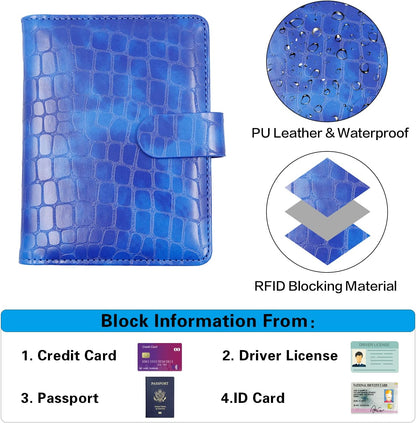 Melsbrinna Premium Leather Passport Holder Covers Case, Waterproof Rfid Blocking Travel Wallet Passport Holder with Pen Holder, Cute Passport Book for Women/Men
